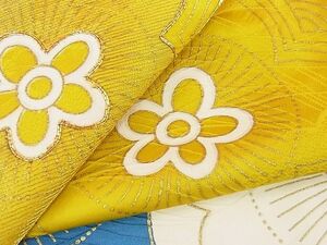 平和屋2■訪問着　駒刺繍　舞花文　金彩　逸品　ob3875