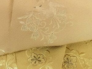 平和屋-こころ店■訪問着　中国三大刺繍　スワトウ刺繍　汕頭刺繍　花鳥文　暈し染め　着丈154.5cm 裄丈63cm 正絹 逸品 未使用 A-ja4645