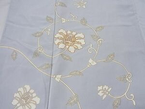 平和屋-こころ店■訪問着　駒刺繍　花唐草文　金彩　着丈160cm　裄丈68.5cm　正絹　逸品　B-ph8490