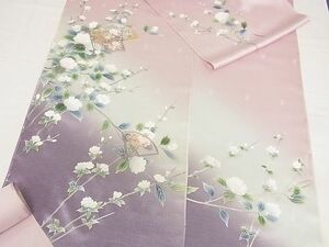 平和屋-こころ店■付下げ 反物 着尺 中国三大刺繍 汕頭刺繍 スワトウ刺繍 上代35万 丹後ちりめん 暈し染め 金彩 逸品 未使用 A-wj5885