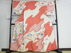 平和屋2■訪問着　駒刺繍　絞り　吉祥花文　金彩　高島屋扱い　逸品　ud2571