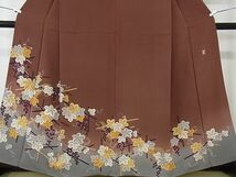 平和屋2■極上　ファッションデザイナー　花井幸子　訪問着　刺繍　葡萄唐草文　リス　暈し染め　金糸　逸品　1ps1222_画像5