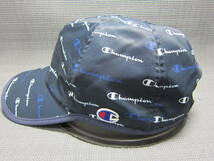 Champion チャンピオン　マジックテープ　キャップ　帽子　ロゴ総柄　紺　57～59cm　J2311A_画像2