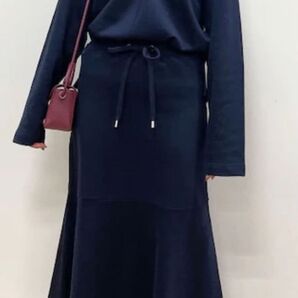 新品 オペークドットクリップ スウェットセットアップ ネイビー
