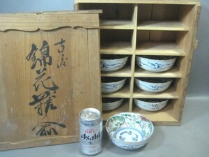 ☆☆古伊万里　錦花皿　松竹梅　古渡　七客入り　鉢　深皿　江戸時代