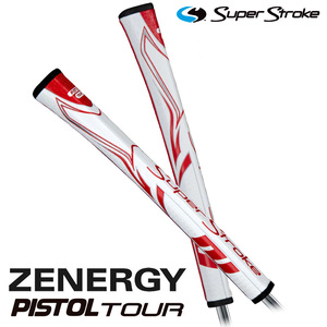 (日本正規品) スーパーストローク パター用ゴルフグリップ ゼナジーピストルツアー ZENERGY PISTOL TOUR パターグリップ ホワイトレッド