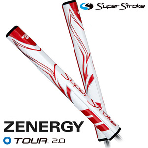 (日本正規品) スーパーストローク パター用ゴルフグリップ ゼナジー ツアー2.0 ZENERGY TOUR 2.0 パターグリップ ホワイトレッド