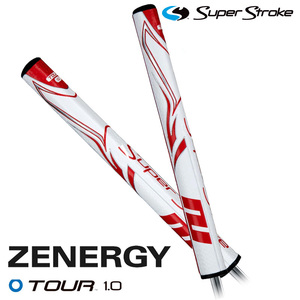 (日本正規品) スーパーストローク パター用ゴルフグリップ ゼナジー ツアー1.0 ZENERGY TOUR 1.0 パターグリップ ホワイトレッド