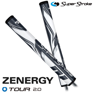 (日本正規品) スーパーストローク パター用ゴルフグリップ ゼナジー ツアー2.0 ZENERGY TOUR 2.0 パターグリップ グレーホワイト