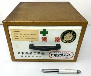 ▼昭和レトロ 薬箱 常備薬 日新薬品工業 外内箱スチール製