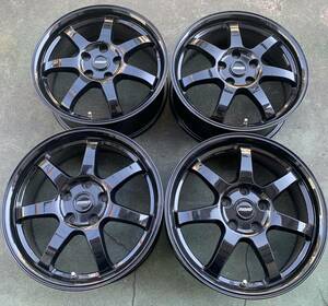 ホットスタッフ G.speed G-03・17インチ 17x7.0J 5/114.3 INSET:48・メタリックブラック・4本セット・中古品