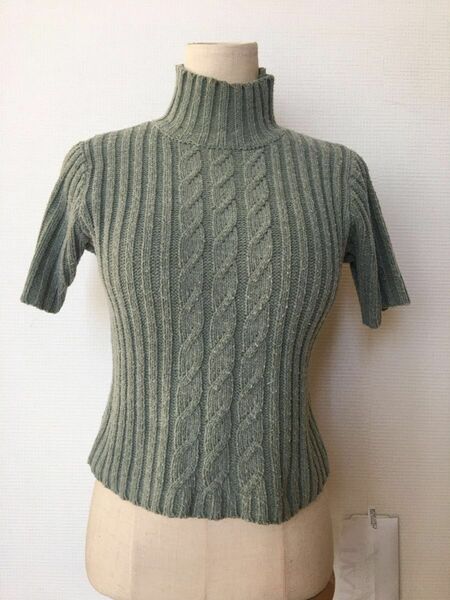 Thick short sleeves turtleneck sweater タートルネック セーター 半袖