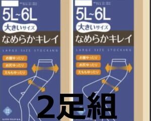 5L6Lストッキング2枚ベージュ送料無料ゆったりパンスト