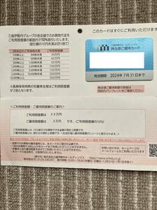 三越伊勢丹 株主優待カード　限度額30万円