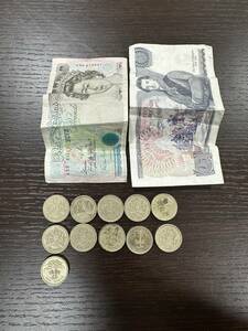 #1800A　ポンド硬貨　紙幣　合計　21ポンド　円換算約4000円　イギリス　外国硬貨　おまとめ　UK