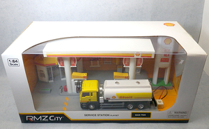 【年内限定値下げ】RMZ CITY ジオラマ SHELL サービスステーション ジオラマ トラック付き 1:64 ライト点灯 未使用 絶版 レア