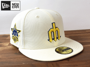 ★未使用品★NEW ERA ニューエラ × SEATTLE MARINERS マリナーズ MLB 59 FIFTY【7-3/8 - 58.7cm】サイドパッチ キャップ 帽子 H122