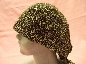 横浜最新 ヒョウ柄♪魅惑のバンダナキャップ leopard メンズレディース 4枚まで送料180円ひょう柄78