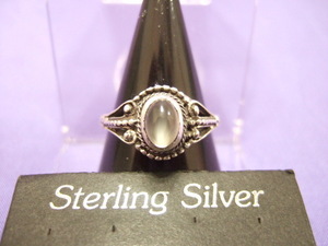  Yokohama newest silver 925SILVER silver! attraction. middle . moonstone manner ring 21 number men's lady's postage 220 jpy ring b50a