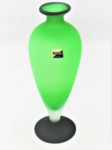 送料無料　緑色ガラス花瓶 　一輪挿し 大きな 花入 花びん 花器 フラワーベース