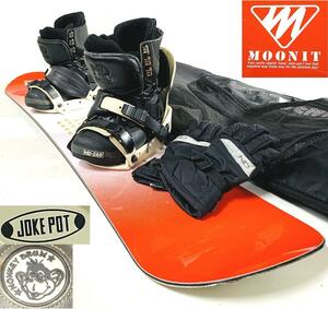 MOONIT スノーボード 5点セット 板 ビンディング ブーツ 手袋 ケース MD-240 JOKE POT ND GORE-TEX board pit DENVER