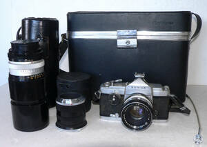 ★ ジャンク品 / Konica Autoreflex + AR HEXANON 1:1.8 f=52mm、HEXANON 1:3.5 f=200mm 、他 ★