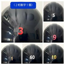 2桁数字1個：ヘルメット番号／背番号シール／背番号ステッカー／数字ステッカー①／アメリカンフットボール_画像1