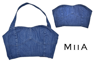 Y-6869* free shipping * new goods *MIIAmi-a3241-191-4* sexy Denim camisole bare top 2way bustier free size 