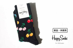 送料無料★新品｜未使用｜ハッピーソックス｜happy socks｜クルー丈カジュアルソックス｜さくらんぼ柄｜Cherry