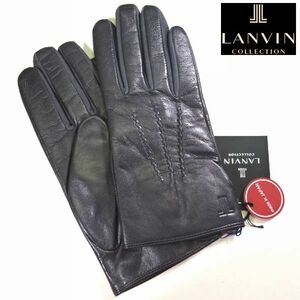 新品 ランバン コレクション 日本製 本羊革 オールレザー 手袋 グローブ 黒紺 21cm LANVIN COLLECTION メンズ 男性 紳士用