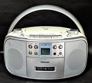 TOSHIBA 東芝 CD ラジオ カセットレコーダー TY-CDS3 シルバー 2007年製 リモコン付き CDプレイヤー カセットプレイヤー ラジオ