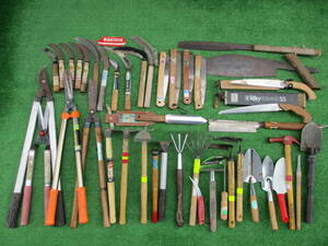 M21園芸道具★刈込鋏、鎌、鍬、熊手、鋸、ショベルなどまとめて