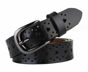  original leather belt leather men's lady's simple black Heart type small articles stylish 