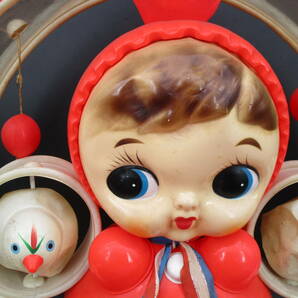 即決 起き上がりこぼし セルロイド人形 大型 全高42cm 昭和レトロ ファンシー デコちゃん ドール 箱ボロボロおまけ 元箱伝票発送の画像2