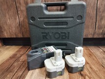 【新品未使用】保管品 RYOBI 純正12V バッテリー 2個 充電器 セット ケース付 リョービ ドリルドライバ インパクトドライバ_画像1