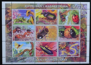 「D524」マダガスカル切手　1999年　昆虫