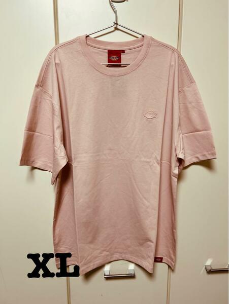 新品 Dickies Tシャツ　シングルジャージ　スモールロゴ　ピンク　XL
