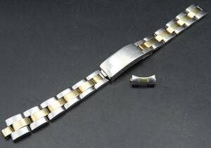 1円～！ROLEX ロレックス 純正オイスターブレス 78343-14 FF490 G 取付幅約13mm YGコンビ 3連 ヴィンテージ レディース 腕時計 パーツ 30