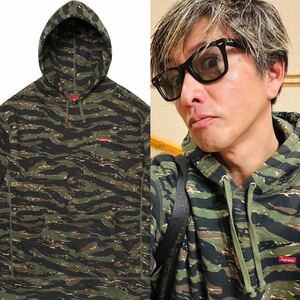 キムタク同型同色 【タイガーカモL Small Box Hooded Sweatshirt】 supreme シュプリーム パーカー burberry bandana cross logo 木村拓哉