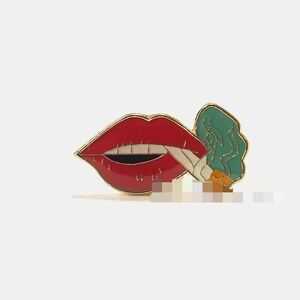 【新品 Supreme 16SS Smoking Lips Pin】 シュプリーム スモーキングリップス 煙草 唇 ピンバッチ button box logo fuck em! louis vuitton