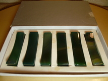 ブラジル産　瑪瑙箸置き　６個セット　グリーン系　新品・未使用・展示品B_画像1