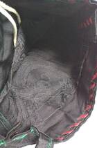 Y52.レトロ・ハンドメイドの黒の帯地に刺繍の生地の袋物_画像5