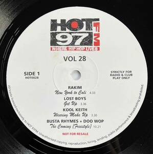 V.A. / Hot 97FM Vol. 28【12''】1996 / US / Hot 97FM / HOT0028 / 検索：333yen vinyl / Rakim / Lost Boys / Busta Rhymes / 