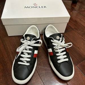 【美品】MONCLER モンクレール　レザー　スニーカー　黒　42