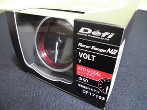 Defi　Racer Gauge デフィ レーサーゲージ　N2 60φ（レッド）電圧計 DF17103