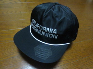 7UNION CALIFORNIA SEVENUNION　プリント入り　ししゅうロゴ入り　ナイロンベースボールキャップ　黒系　F