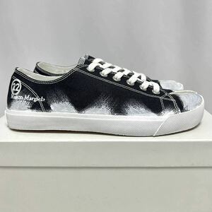 26cm 新品 レア メゾンマルジェラ タビ ペイント 加工 スニーカー ブラック41 足袋 黒 Tabi Paint Sneakers グラフィティ 落書き シューズ