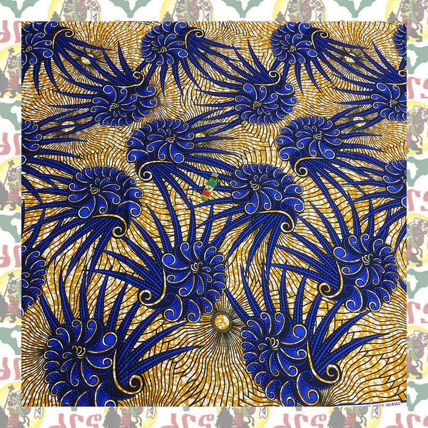 【SALE/270cm x 110cm/3ヤード】アフリカンプリント生地 barg-p06 アフリカ布 アフリカ生地 ゴールドプリント アンカラ キテンゲ パーニュ