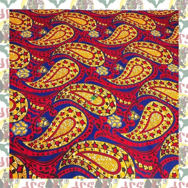 【SALE/270cm x 110cm/3ヤード】アフリカンプリント生地 barg-h33 アフリカ布 アフリカ生地 ゴールドプリント アンカラ キテンゲ パーニュ