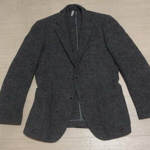 美品sizeS★Harris Tweed×スーツカンパニー☆SUIT COMPANY×ハリスツイード★秋冬物★高級2Bジャケット/濃グレー★シングル２釦★本切羽の画像1